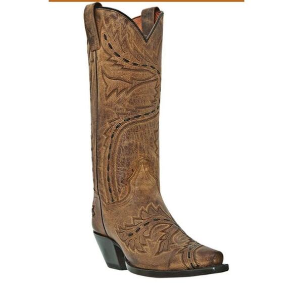 NWOT Dan Post Women's Sidewinder Western Full Grain Tan Mad Cat Leather Boot, 10 - Picture 1 of 10